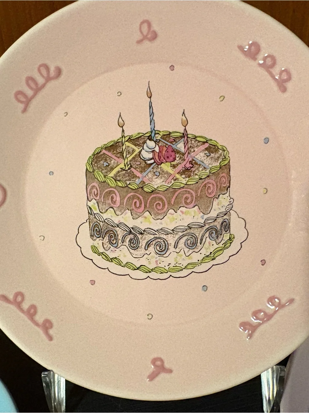 Vintage Avon Pastel Birthday Cake Dessert Plates - Pink, Blue, Yellow, Lavender